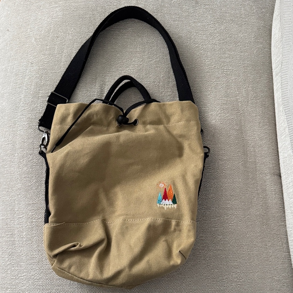 Tan Canvas Crossbody Bag